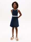 Blue Rochie Fara Maneci Cu Guler Rotund Si Croiala Tip Skater  Fete