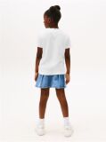 Alb Tricou Cu Guler Rotund Si Logo Varsity  Fete