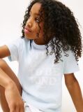 Blue Tricou Relaxat Cu Imprimeu Grafic  Fete
