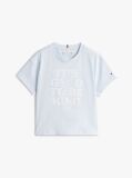 Blue Tricou Relaxat Cu Imprimeu Grafic  Fete