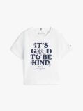 Alb Tricou Relaxat Cu Imprimeu Grafic  Fete