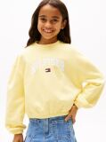 Galben Hanorac Relaxat Cu Logo Varsity  Fete