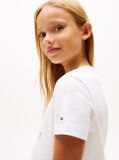 Alb Rochie Tip Tricou Cu Steagul Hilfiger Din Paiete  Fete