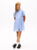 Blue Rochie Camasa Cu Maneca Scurta In Dungi  Fete