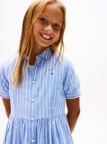 Blue Rochie Camasa Cu Maneca Scurta In Dungi  Fete