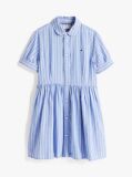 Blue Rochie Camasa Cu Maneca Scurta In Dungi  Fete
