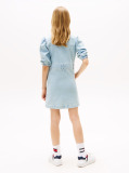 Blue Rochie Din Denim Cu Maneci Bufante  Fete