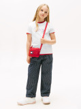 Alb Tricou Cu Maneca Scurta Si Tommy Script Cu Paiete  Fete