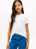 Alb Tricou Cu Maneca Scurta Si Flag Tonal   Fete