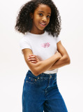 Alb Tricou Extra Slim Cu Logo Metalic  Fete
