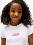 Alb Tricou Extra Slim Cu Logo Metalic  Fete