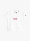 Alb Tricou Extra Slim Cu Logo Metalic  Fete