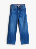 Blue Blugi Girlfriend Cu Broderie Logo  Fete