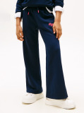 Blue Pantaloni Jogger Varsity Cu Croiala Larga Si Logo  Fete