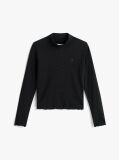 Negru Bluza Extra Slim Cu Guler Tip Mock Neck  Fete