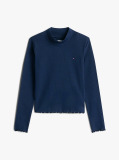 Blue Bluza Extra Slim Cu Guler Tip Mock Neck  Fete