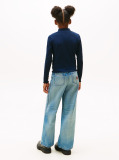 Blue Bluza Extra Slim Cu Guler Tip Mock Neck  Fete