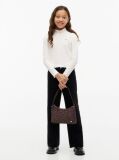 White Ribbed Extra Slim Mock Neck Top  Girls