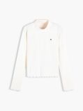 White Ribbed Extra Slim Mock Neck Top  Girls