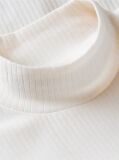 White Ribbed Extra Slim Mock Neck Top  Girls