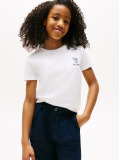 Alb Tricou Cu Grafica Pe Spate  Fete