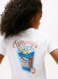 Alb Tricou Cu Grafica Pe Spate  Fete