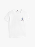 Alb Tricou Cu Grafica Pe Spate  Fete