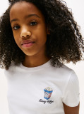 Alb Tricou Cu Grafica Pe Spate  Fete