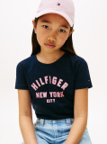 Blue Tricou Cu Logo NYC Curve Si Glitter  Fete