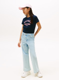 Blue Tricou Cu Logo NYC Curve Si Glitter  Fete