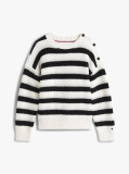 Multi Metallic Stripe Relaxed Jumper  Girls