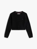 Negru Cardigan Slim Din Tricotaj  Fete