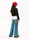 Negru Cardigan Slim Din Tricotaj  Fete