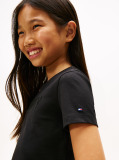 Negru Tommy Sequins Tricou Cu Maneci Scurte  Fete