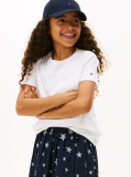 Alb Tommy Sequins Tricou Cu Maneci Scurte  Fete