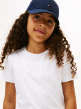 Alb Tommy Sequins Tricou Cu Maneci Scurte  Fete