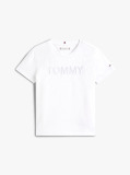 Alb Tommy Sequins Tricou Cu Maneci Scurte  Fete