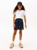 Alb Tommy Sequins Tricou Cu Maneci Scurte  Fete