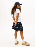 Alb Tommy Sequins Tricou Cu Maneci Scurte  Fete
