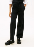 Negru Pantaloni Largi Cu Snur  Fete