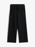 Negru Pantaloni Largi Cu Snur  Fete