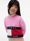 Pink Heritage Flag Rib-Knit Relaxed Jumper  Girls