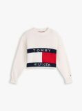 Bej Heritage Pulover Ribbed Cu Croiala Relaxed  Fete