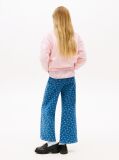 Pink Hoodie with Round Collar and Flock Logo  Girls