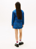 Blue Jacheta Din Denim Cu Fermoar Zip-Thru  Fete