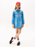 Blue Rochie Din Denim Cu Maneci Lungi  Fete