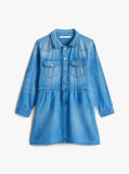 Blue Rochie Din Denim Cu Maneci Lungi  Fete