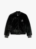 Black Faux Fur Relaxed Bomber Jacket  Girls