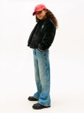 Black Faux Fur Relaxed Bomber Jacket  Girls