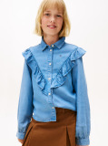 Denim Bluza Relaxata Cu Volane  Fete